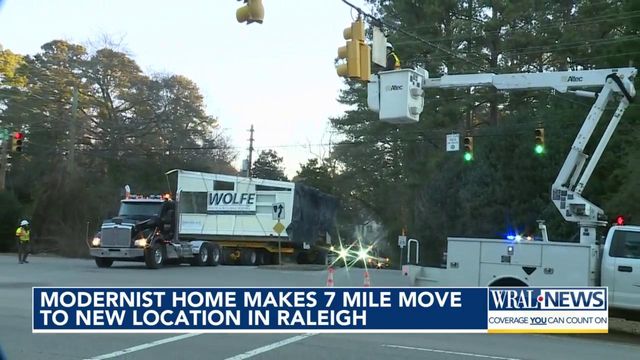 Modernist home makes 7 mile move to new location in Raleigh 