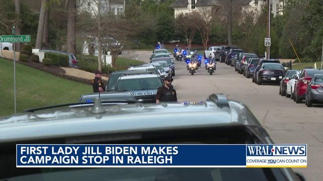 First Lady Jill Biden attends fundraiser in North Raleigh 