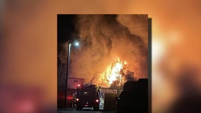 'Total loss:' Tall flames engulf auto shop in Johnston County