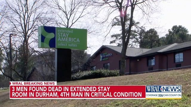 3 men found dead in Durham motel room, 4th man in critical condition
