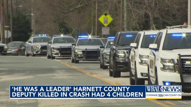 Body of Harnett Co. deputy killed in crash escorted to funeral home 