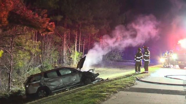 Fiery crash along I-540 stems from chase; driver clocked going 95 mph