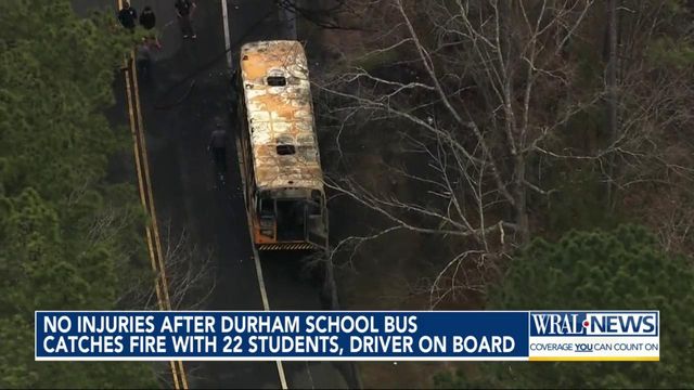 Durham school bus catches fire Friday, driver and students safe 
