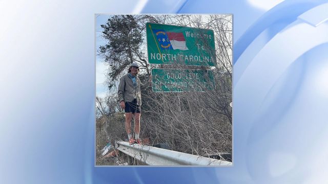 Holden Ringer finds himself in North Carolina as he progresses on a cross-country walk to raise awareness for walkable communities.