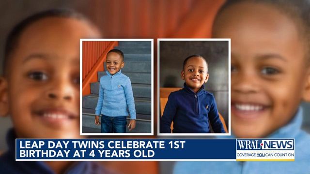 4-year-old twins celebrate Leap Year birthday for 1st time