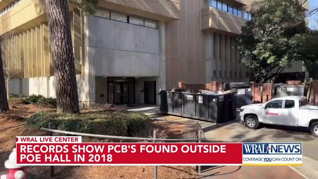 Records show PCBs found outside Poe Hall in 2018