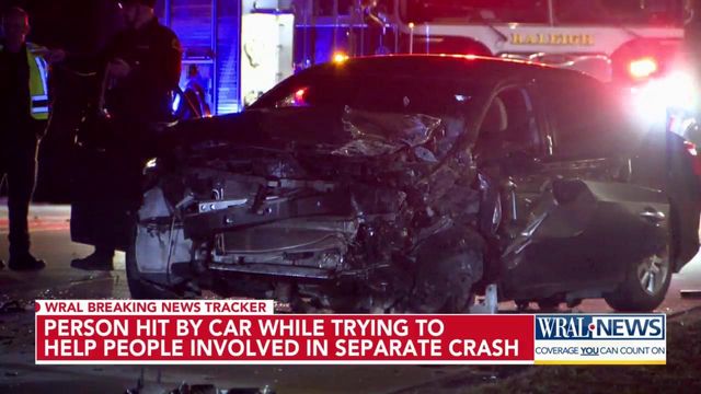 Person hit by cary while trying to help drivers involved in separate crash