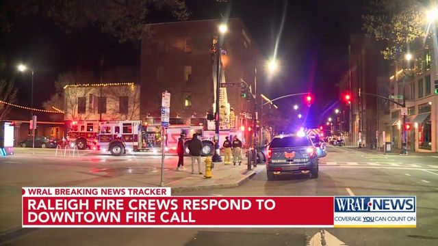 Fire crews respond to apartment fire across from Moore Square in downtown Raleigh