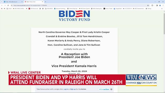 President Biden and VP Harris will attend fundraiser in Raleigh on March 26