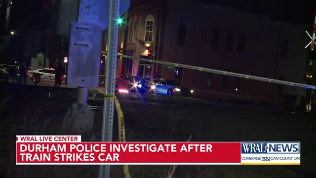 Durham police investigate after train strikes car