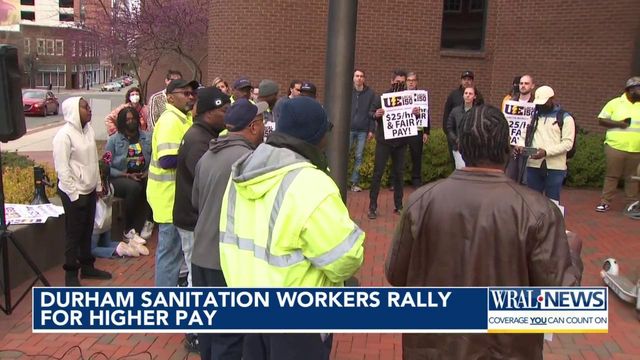 Durham sanitation workers rally for higher pay
