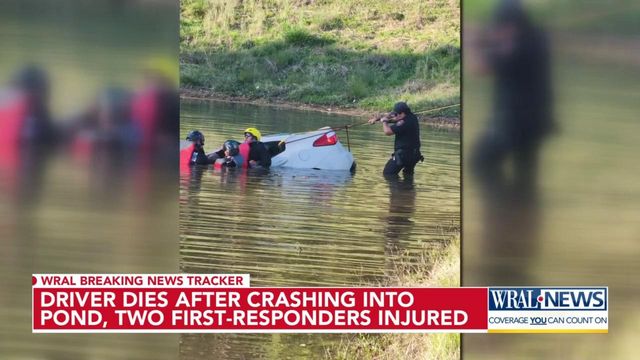 Driver dead, first responders hospitalized after car drives into pond near The Streets at Southpoint