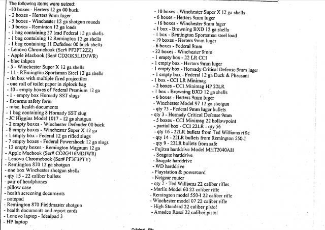 Search warrants list items seized from Austin Thompson's home