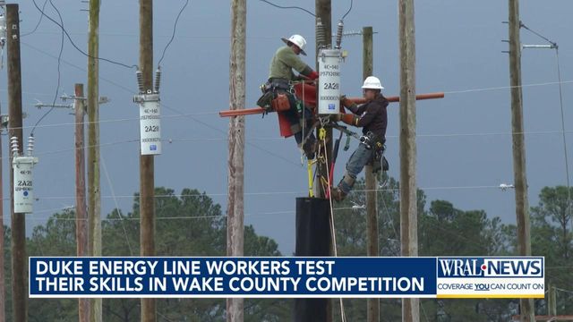 Duke Energy line workers test their skills in Wake County competition 