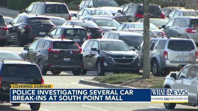 Police invetigating several car break-ins at Streets at Southpoint