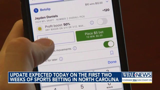 Update expected Wednesday on the first 2 weeks of sports betting in NC