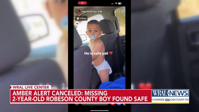Amber Alert canceled missing 2-year-old Robeson County boy found safe
