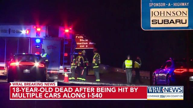 Pedestrian walking down middle of I-540 hit by multiple trucks