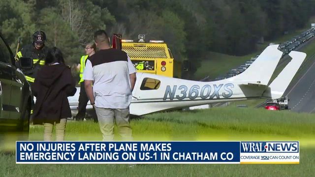 Small plane makes emergency landing in Chatham County between Apex and Sanford 