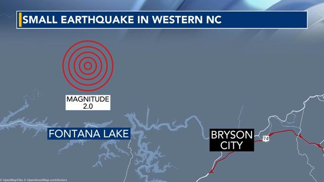 Small earthquake reported in western NC