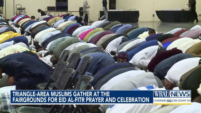 Triangle-area Muslims gather at fairgrounds for Eid al-Fitr prayer & celebration