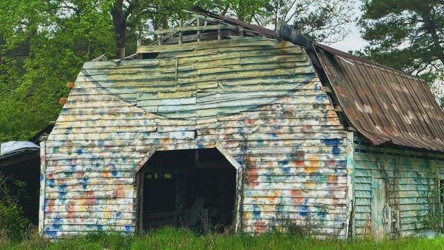 tobacco barn cameron tx Hidden murals: Abandoned tobacco barns have secret artwork from decades ago  :: WRAL.com