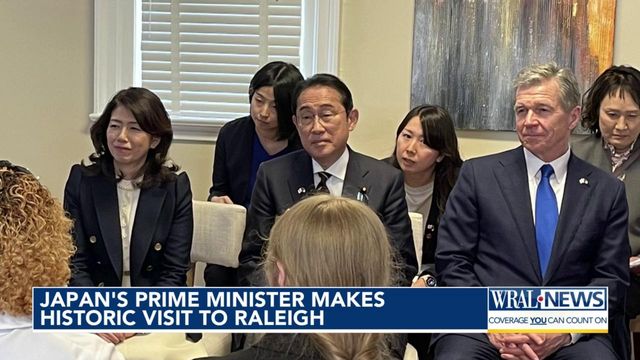 Japan's prime minister makes historic visit to Raleigh  