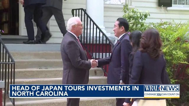 Japan's prime minister makes historic visit to Raleigh  