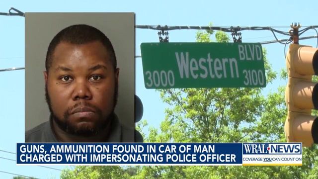 Guns, ammo found in car of man charged with impersonating police officer