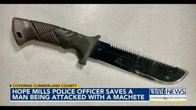 Hope Mills police officer saves man being attacked with a machete