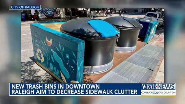 New trash bins in downtown Raleigh aim to decrease sidewalk clutter