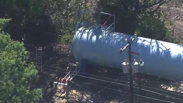 The Durham Fire Department is responding to a gas leak involving a propane tank Thursday afternoon. 