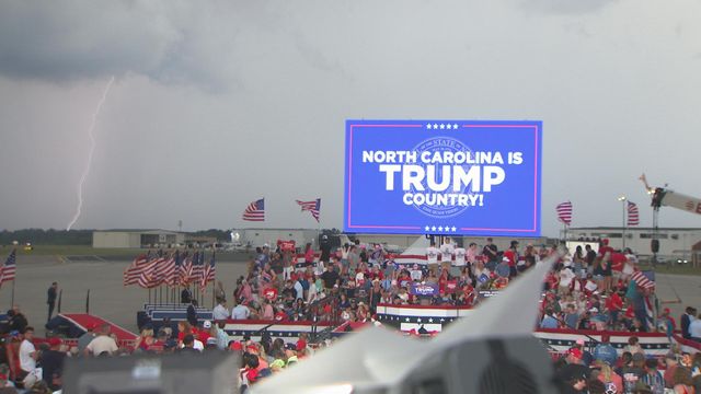 Watch: Trump's Wilmington rally canceled as thunderstorm approaches