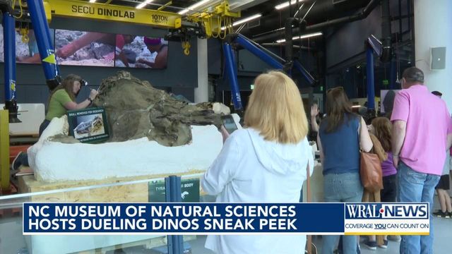 NC museum of Natural Sciences hosted dueling Dinos sneak peek  