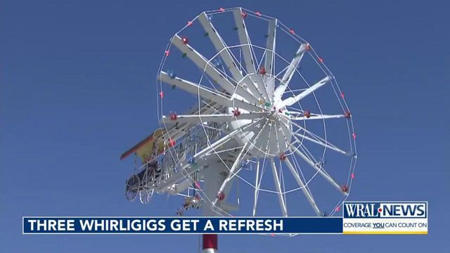 Wilson is known for the whirligigs, large kinetic sculptures made by Vollis Simpson.  