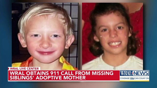 Thursday afternoon, WRAL obtained a 911 call from the adoptive mother of the missing siblings.