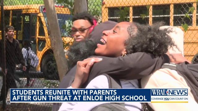Students reunite with parents after gun threat at Enloe High School