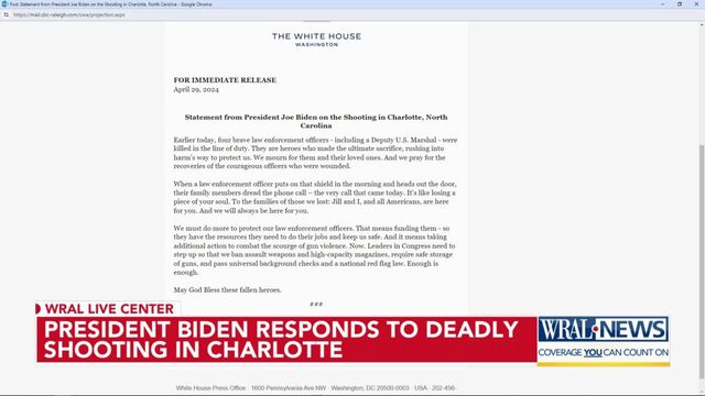 President Biden responds to deadly shooting in Charlotte
