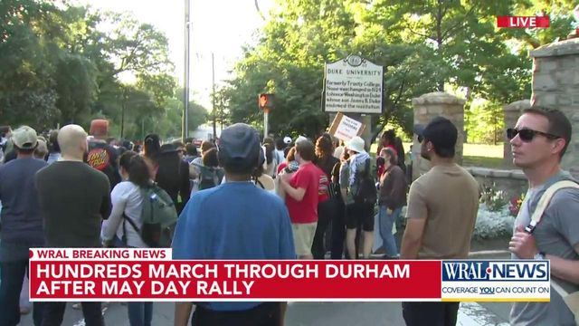 Hundreds march through Durham after May Day rally