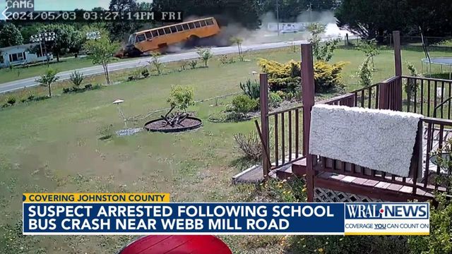 Suspect arrested following school bus crash near Webb Mill Road 