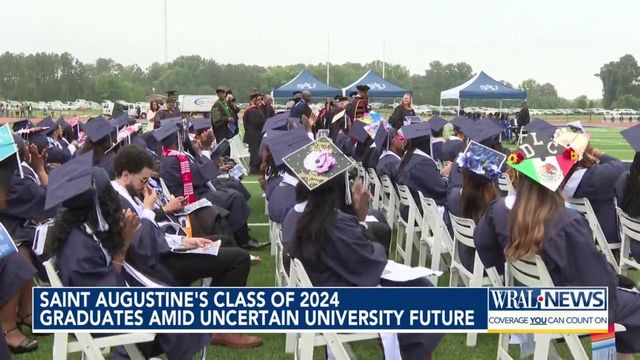 Saturday's graduation ceremony comes exactly a month after students were asked to leave the university and finish the semester virtually, a bid to save money amid St. Augustine's months-long financial crisis.