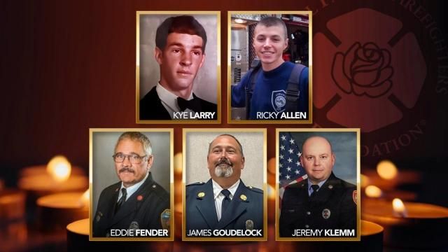 Five North Carolina firefighters are among more than 200 fallen heroes being honored and remembered this weekend.