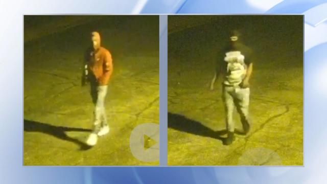 The Raleigh Police Department is working to identify two people seen breaking into a gun and tactical equipment supply store.