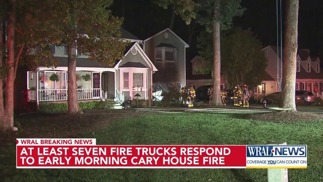 At least 7 fire trucks respond to early morning house fire in Cary