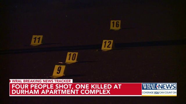 Four people shot, one killed, at Durham apartment complex
