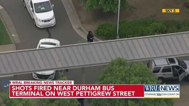 Car hit by gunfire after shooting near Durham bus station on W. Pettigrew St.  