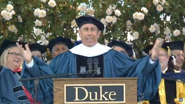 Comedian Jerry Seinfeld shares his keys to life with Duke grads