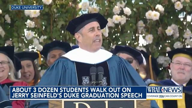 Nearly three dozen students walk out on Jerry Seinfeld's Duke graduation speech