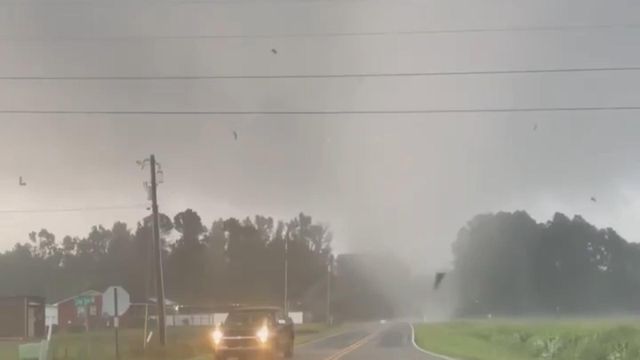 Caught on cam: Apparent tornado touches down in Columbus County