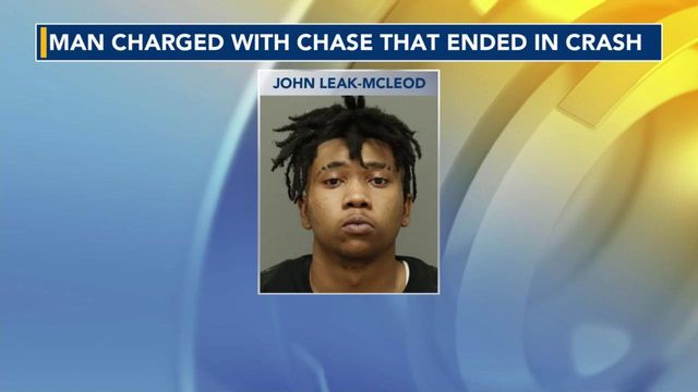 19-year-old arrested after chase, crash on Rock Quarry Road in Raleigh